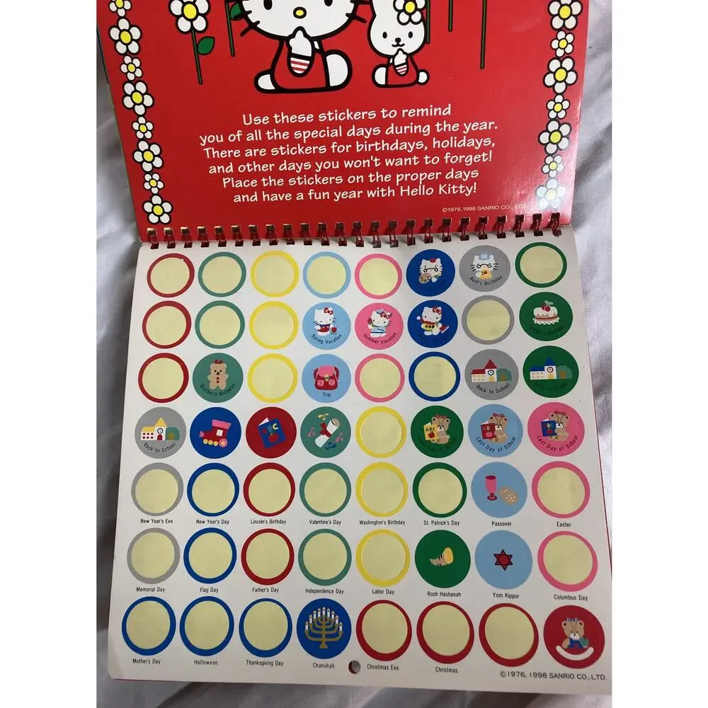 Sanrio Hello Kitty 2000 Wall Calendar with Stickers - Vintage Ephemera